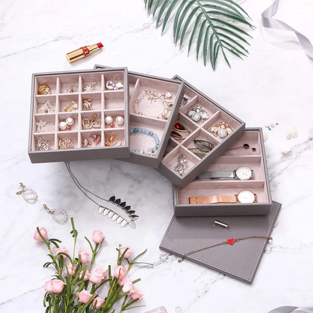 Stackable Jewelry Trays with Lid Stackable Jewelry Trays with Lid