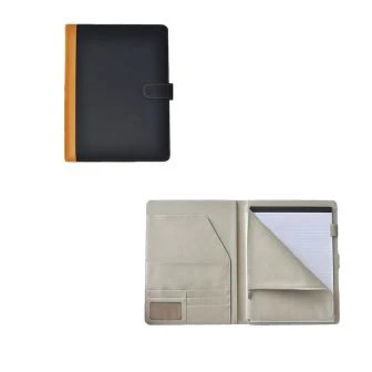 A4 bifold capa dura pasta de carteira de couro pu