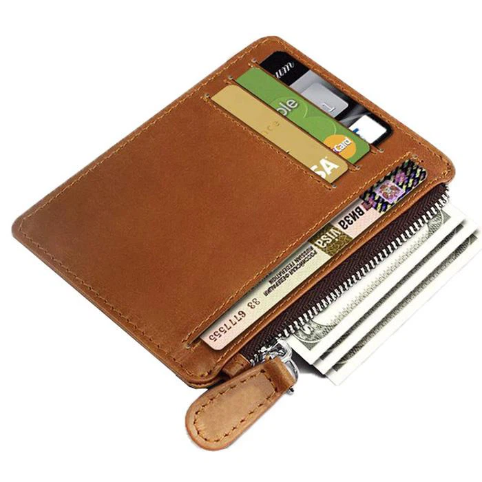 Cowhide Zipper Card Holder Cowhide Zipper Card Holder