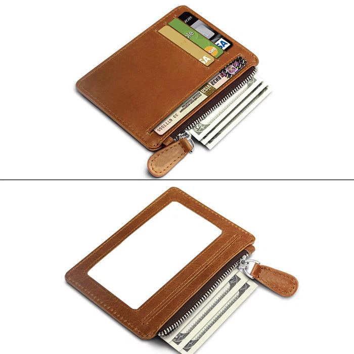 Cowhide Zipper Card Holder Cowhide Zipper Card Holder