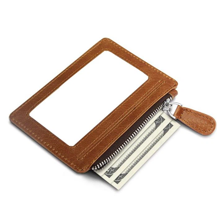 Cowhide Zipper Card Holder Cowhide Zipper Card Holder