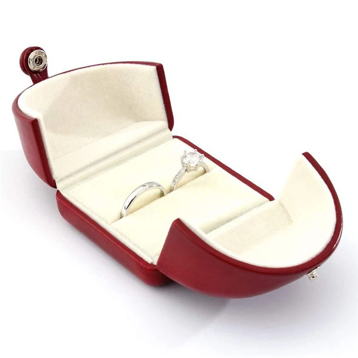 Red Leather Ring Box