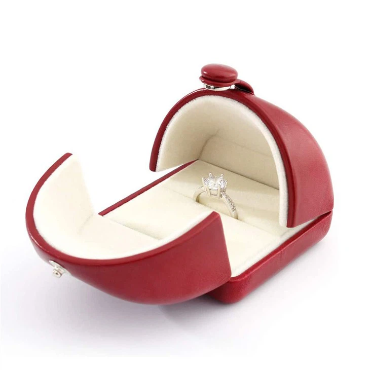 Red Leather Ring Case